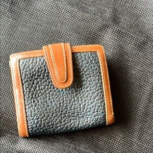 Coach Black and Tan Textured Wallet